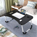 Portable Wooden Folding Table For Bed Study Notebook Multifunction Snacks