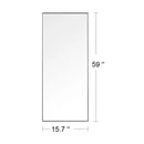 150x40cm Full Length Mirror, HD Large Standing Mirror with Black Metal Frame, Wall Mirror for Living Room or Dressing Room
