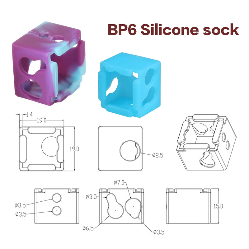 For E3D V6/V5 MK7 MK8 MK9/Volnaco /BP6 Heat Block Socks Silicone Sleeve Heater Block Hotend Protector Cover For 3D Printer Parts