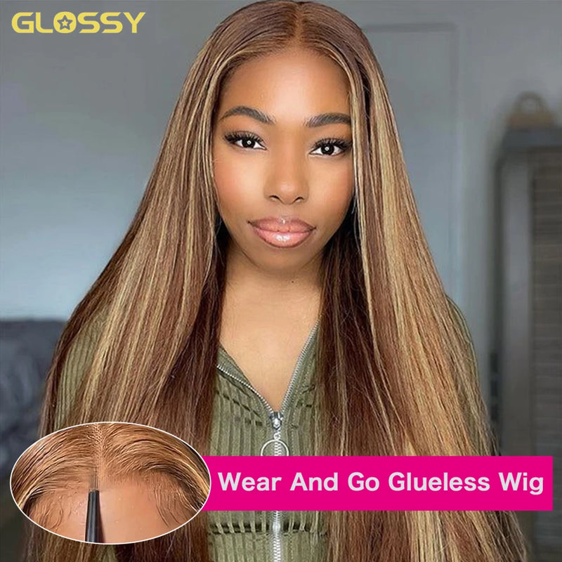 13x6 Hd Highlight Glueless Wig Human Hair Ready To Wear And Go For Women 30 32inch Straight Honey Blonde Lace Front Wigs On Sale