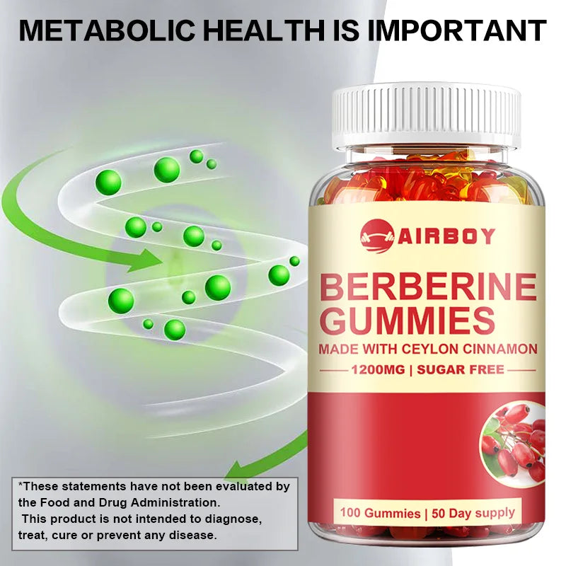Berberine Gummies - with Ceylon Cinnamon - Immune Support, Metabolism and Gastrointestinal Function - 100 Gummies