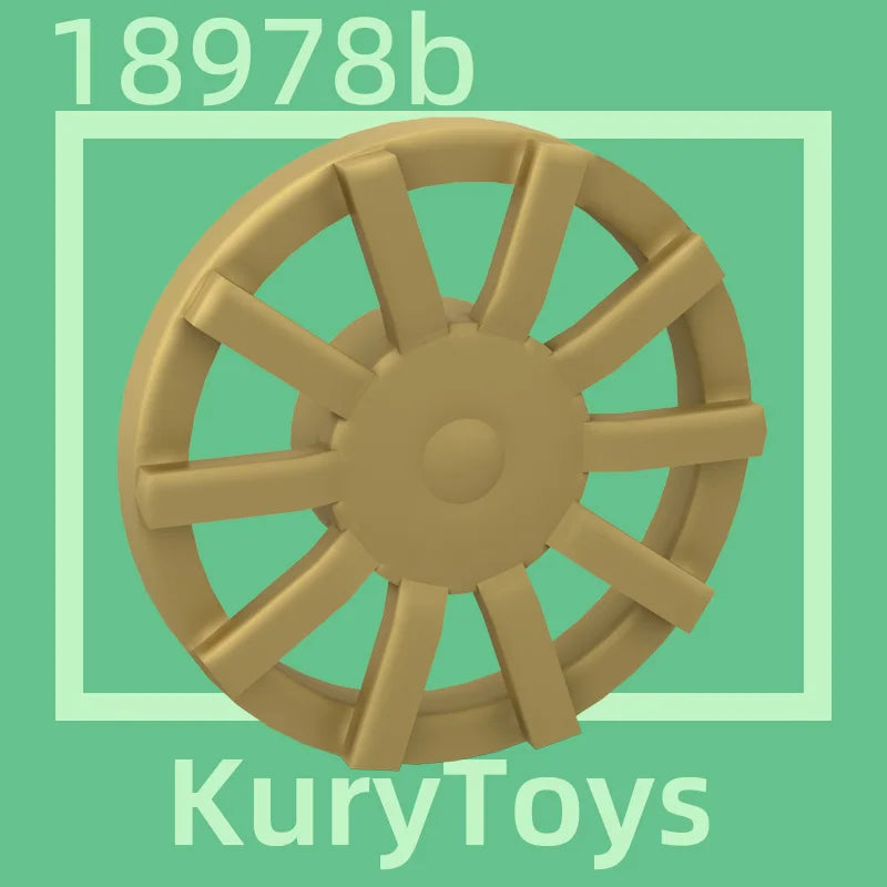 Kury Toys DIY MOC For 18978b 10pcs Building block parts For Wheel Cover 10 Spoke - for Wheel 18976
