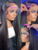 Straight 13x7 Hd Transparent Lace Front Wigs Human Hair Preplucked 30Inch 13x5 Lace Frontal Wig 5x5 Lace Glueless Wig Human Hair