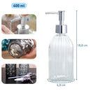 Dispenser De Vidro 400ml Transparente Sabonete Líquido E Álcool Banheiro - Dolce Home