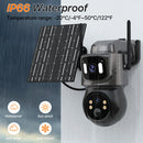 Outdoor 4K HD Built-in Battery Dual Lens Solar WiFi Camera Security Camera Solar Panel Wireless Cam PIR Alarm iCsee