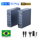 Acasis 40Gbps 21-in-1 USB-C Docking Station| Max 90W Output 8K 60HZ TF SD 4.0 |USB-C Hub for Video Editing & Pro Workstation