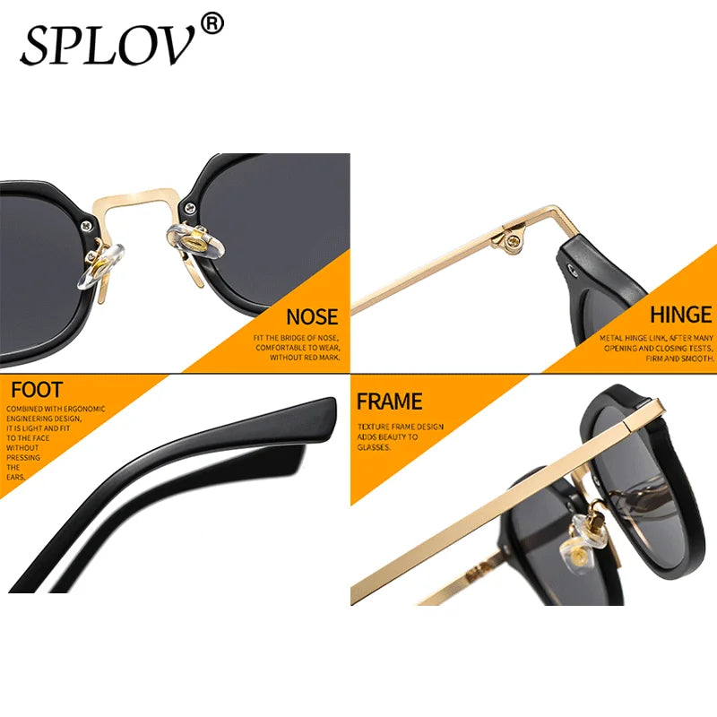 New Fashion Small Square Sunglasses Men Women Retro Punk Shades Male Female Vintage Trendy Driving Glasses UV400 Black Leopard