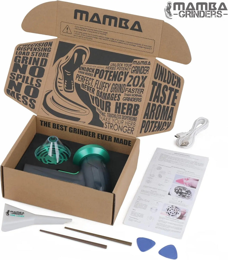 Mamba Monster 3.5g USB Powered Green Portable Electric Spice Mill  Herb Grinder.