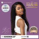 Sensationnel Unprocessed Virgin Human Hair 13X4 HD Lace Frontal Wig Glueless 13A Bohemian20"&28" - Long Curly Style, Tangle Free