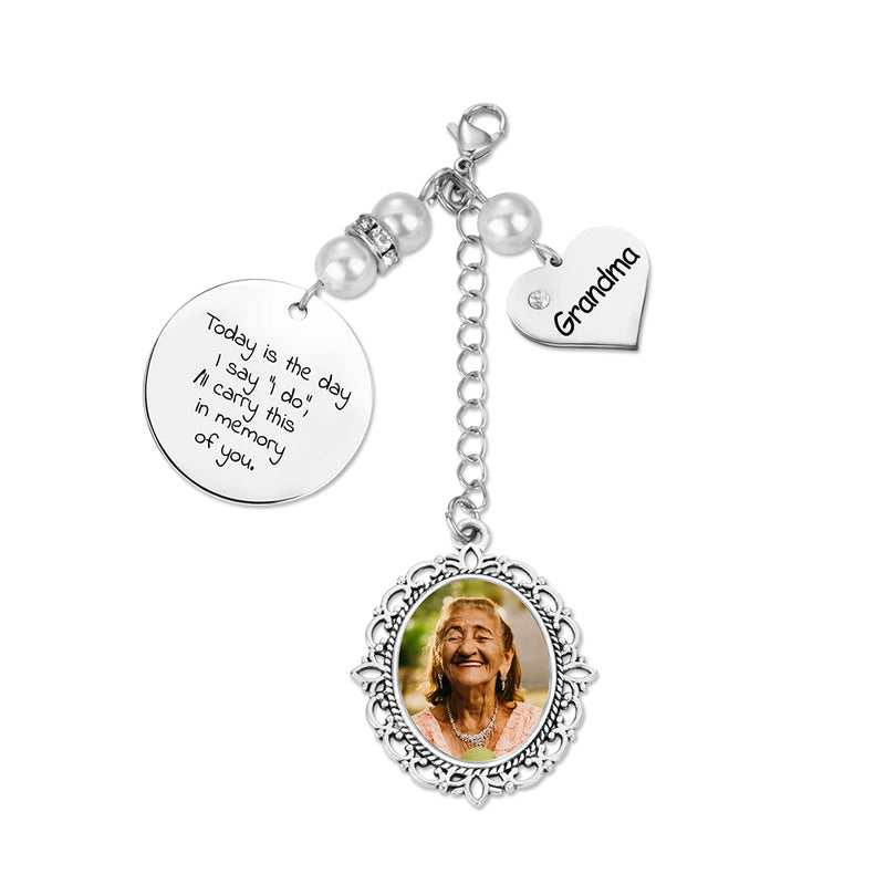 AILIN Dropshipping Customized Bridal Bouquet Photo Charm Memorial Stainless Steel Charms Wedding Keepsake Bouquets Jewelry Gifts