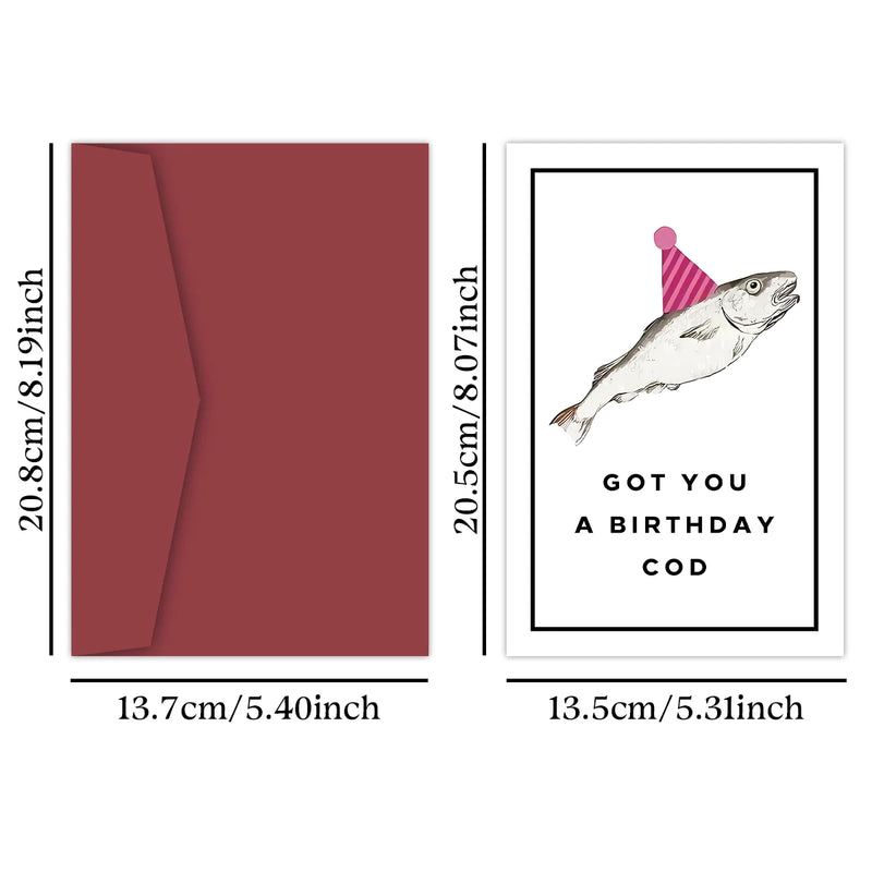 1PC Cod Fish Themed Funny Birthday Card,Got You A Birthday Cod,Hilarious Birthday Card Pun,Birthday Card For Him Easter Gift