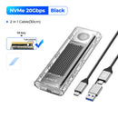 ORICO 20Gbps M.2 NVME SSD Case Enclosure with Cooling Fan USB 3.2 Gen 2 x 2 PCIE NVME Adapter Tool Free 4TB for PCIe M Key