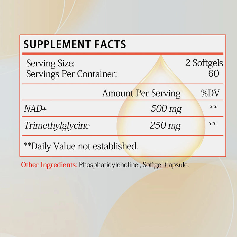 Liposomal NAD+ Capsules - Anti-aging, Replenish Energy, Enhance Focus, Support Cellular Health - 120 Capsules