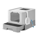 Feandrea Hidden Cat Litter Box, Cat Litter Tray with Hood, Slide-Out Tray, Scoop, Brush, Spacious for Large Cats