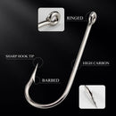 FTK Round Nickel Big Ringed Sea Hook 10#-20# 100Pcs/Box BENT SEA Hooks From Norway for Jigging Carp Fishhook Fishing Tackle 2335
