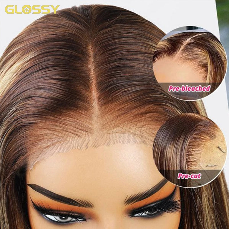 13x6 Hd Highlight Glueless Wig Human Hair Ready To Wear And Go For Women 30 32inch Straight Honey Blonde Lace Front Wigs On Sale