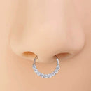 1 UNI - Piercing Argola Septo Nariz com Detalhes em Cristal