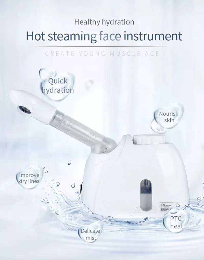 Ozone Facial Steamer Warm Mist Humidifier for Face Deep Cleaning Vaporizer Sprayer Salon Home Spa Skin Care Whitening