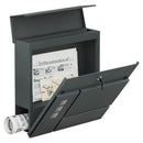 Modern Letterbox Anthracite Postbox with Newspaper Holder Transparent Window Name Tag Lockable Wall Mailbox with 2 Keys