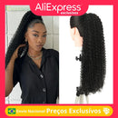 Aplique Rabo de Cavalo Longo Cacheado Orgânico Fibra Premium Com Clipe De Onda Profunda Cabelo Afro Cacheado 70cm 180g