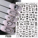 3D Bunny Nail Art Sticker Decals Decorations Easter Egg Design Cute Cartoon Rabbit Flower Nail Stickers Sliders for Manicure
