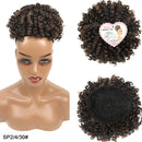 Aplique Coque Cacheado Afro Puff Rabo de Cavalo do Cordão Para Cabelo Encaracolado Rosquinha Chignon Uso Diário 20cm 65g