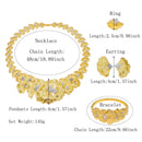 Gold Plated Woman Jewelry Set Luxurious Flower Necklace Earrings Elegant Woman Dinner and Wedding Bijoux SYHOL