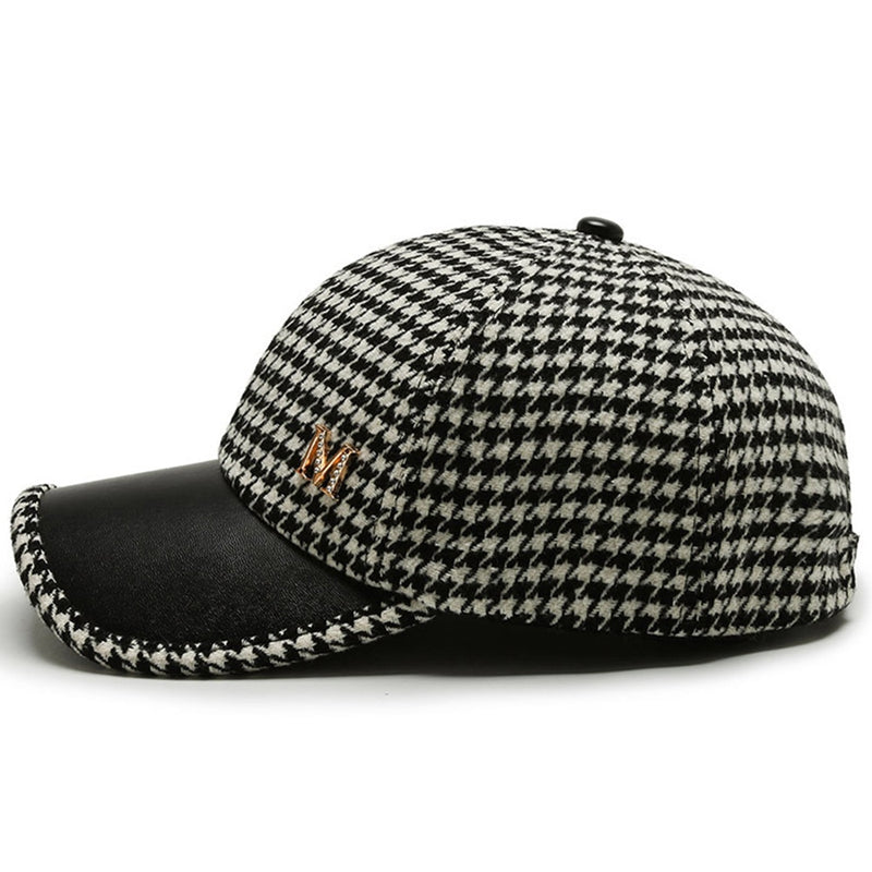 FS 2023 British Plaid Baseball Hats For Men Luxury Designer Brand Women Cap Brown Houndstooth Bone Trucker Hat Casquette Homme