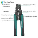 Tao Hua Yuan Crimping Tool Crimping Plier Wire Stripper Cutter Crimper WireTool 10-22AWG Quadrilateral Tube Bootlace Terminal AA