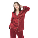 LILYSILK 100 Silk Pajamas Set Gold Piping Silk Women Full Length 22 momme Mulberry Free Shipping