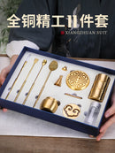 Pure Copper Incense Burner Set Incense Seal Tools Home Decoration Incense Holder Aroma Furnace Aromatherapy Yoga Office Relax