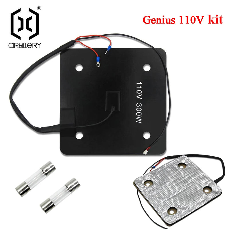 Hot bed heating cotton fuse kit for 3D printer Artillery Sidewinder SW-X1 and Genius 110V 220V, self-adhesive, integrated moldin