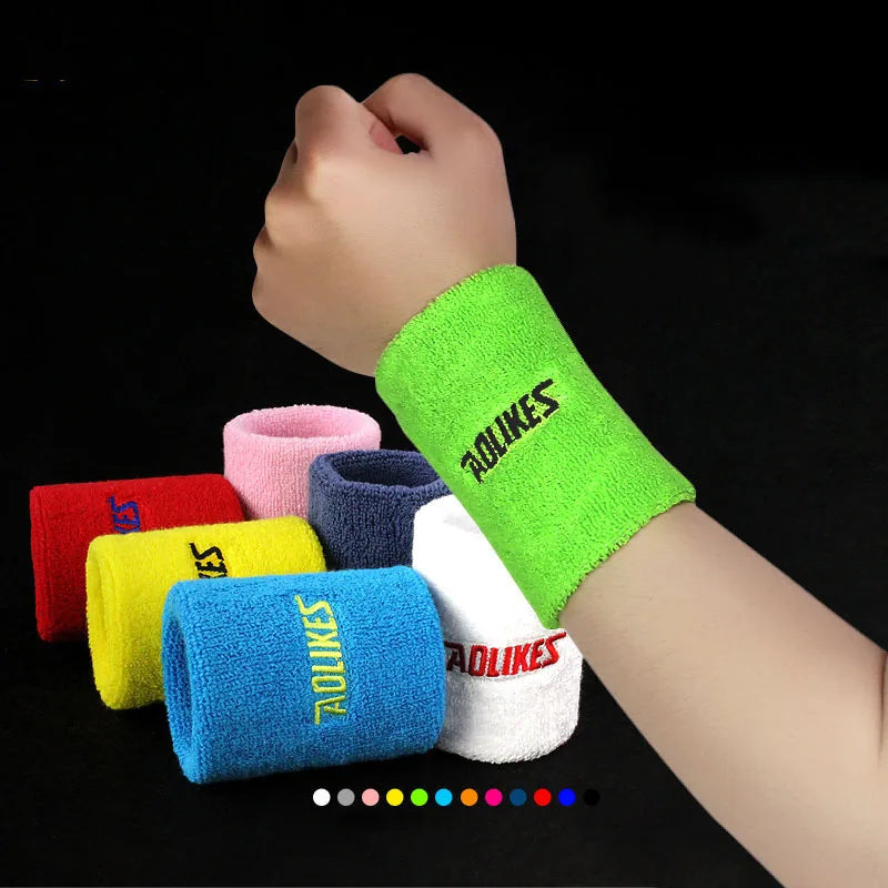 1PCS Gym Yoga Cotton Sweat Wristbands Sport Wrist Brace Support Sweatband For Tennis Badminton Running Wrist Band