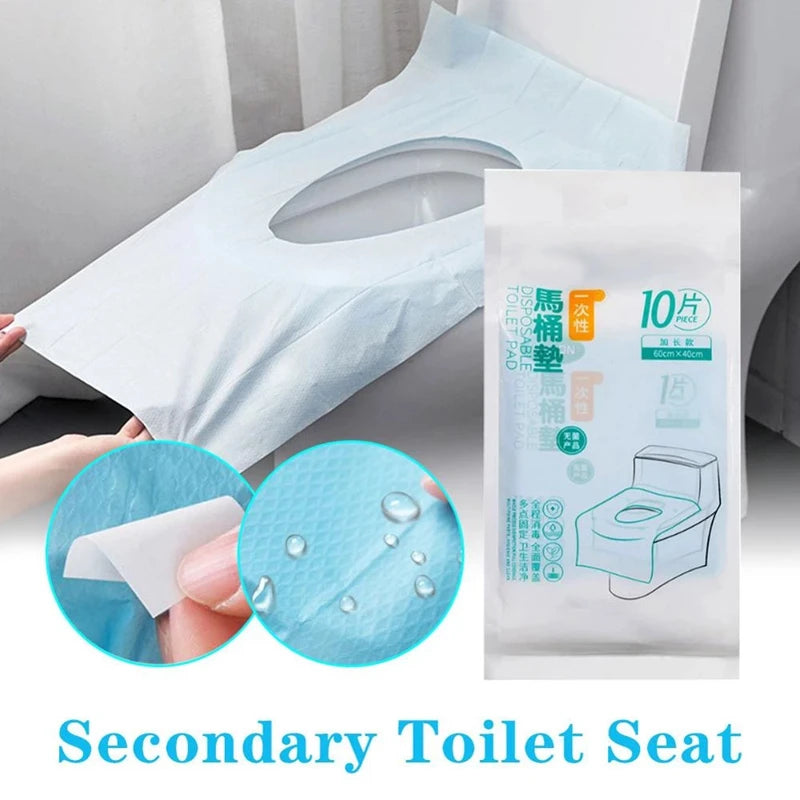 10Pcs Travel Disposable Paper Toilet Seat Cover Protector Biodegradable Camping Travel Safety Toilet Seat Mat Bathroom Accessory