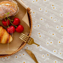 1pcs Linen Tablecloth Christmas Table cloth Dining Table cover Picnic Birthday Party Daisies Placemats mantel de navidad E011