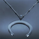 Gothic Stainless Steel Moon Necklace for Women Black Color Big Neckless Jewelry collar acero inoxidable mujer N3107S03