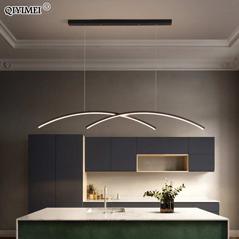 Remote control Modern LED Pendant Lights For study Kitchen Dining Living Room Cord Hanging Lustre Indoor Lamps Input AC90-260V