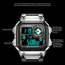 LIGE marka erkek dijital saat şok askeri spor saatler moda su geçirmez elektronik kol saati erkek Reloj Inteligente Hombre