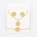 Hot Sale 26 Letters Jewelry Sets Necklace+Earrings+Bracelet For Women Initial Alphabet Charm Copper Zircon Party Wedding Gift