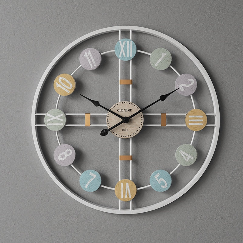 Creative Metal Wall Clock Vintage Decor Home Living Room Wall Hanging Decoration Accessories Kitchen Room Decorative 3D Clock