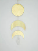 Modern Brass Moon Phases Crystal Wall Hanging Art | Sun Catcher