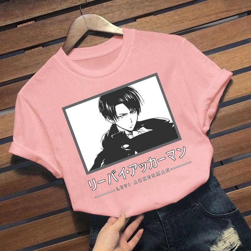 Attack on Titan Ackerman Print Short Sleeve T-shirt Harajuku T Shirt Tops