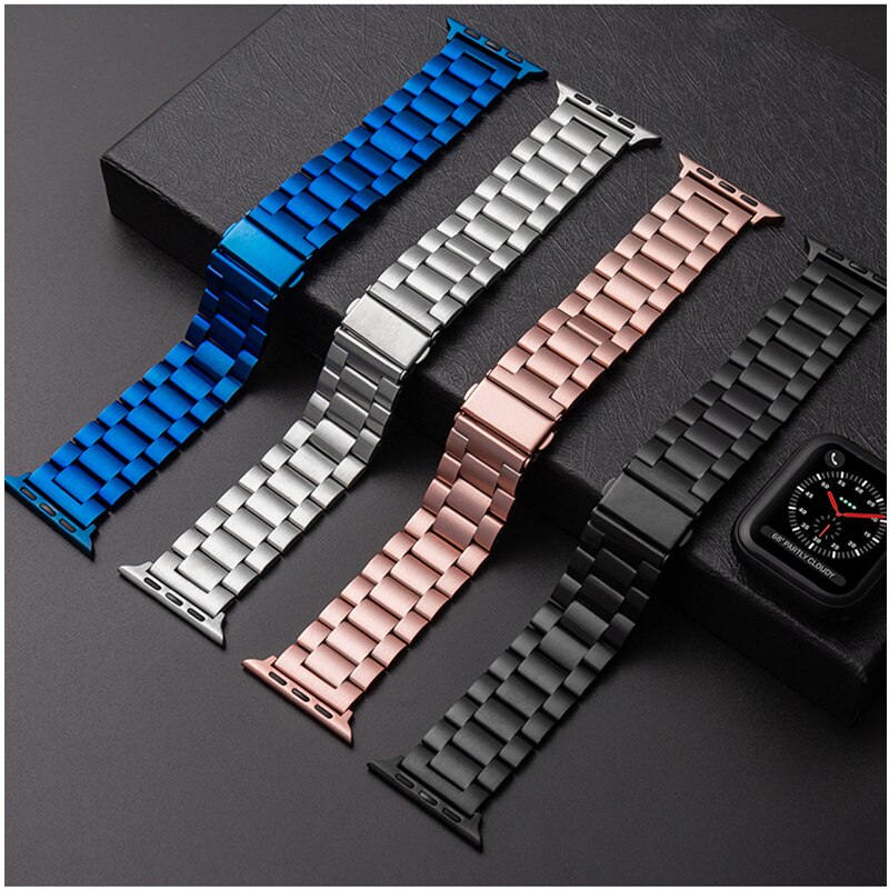 Strap for Apple watch band 44mm 42mm 40mm 38mm Accessories Stainless Steel Metal bracelet for apple watch Series 5 6 SE 4 3 2 1