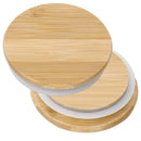 Bamboo Mason Jar Storage Canning Lids Drinking Cup Covers Reusable Seal Ring Pine Wooden Lid Caps for Glass Jars Ceramic Mugs