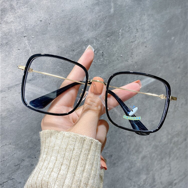 UVLAIK Transparent Computer Glasses Frame Women Men Anti Blue Light Round Eyewear Blocking Glasses Optical Spectacle Eyeglass