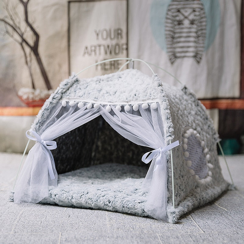 SHUANGMAO Sweet Princess Cat Bed Foldable Cats Tent Dog House Kitten Basket Beds Cute Houses Home Cushion Pet Kennel Products