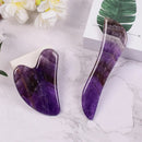 Amethyst Massager Natural Stone Facial Roller Gua Sha Tools Set SPA Acupuncture Scraping Crystal Body Face Health Care Massage
