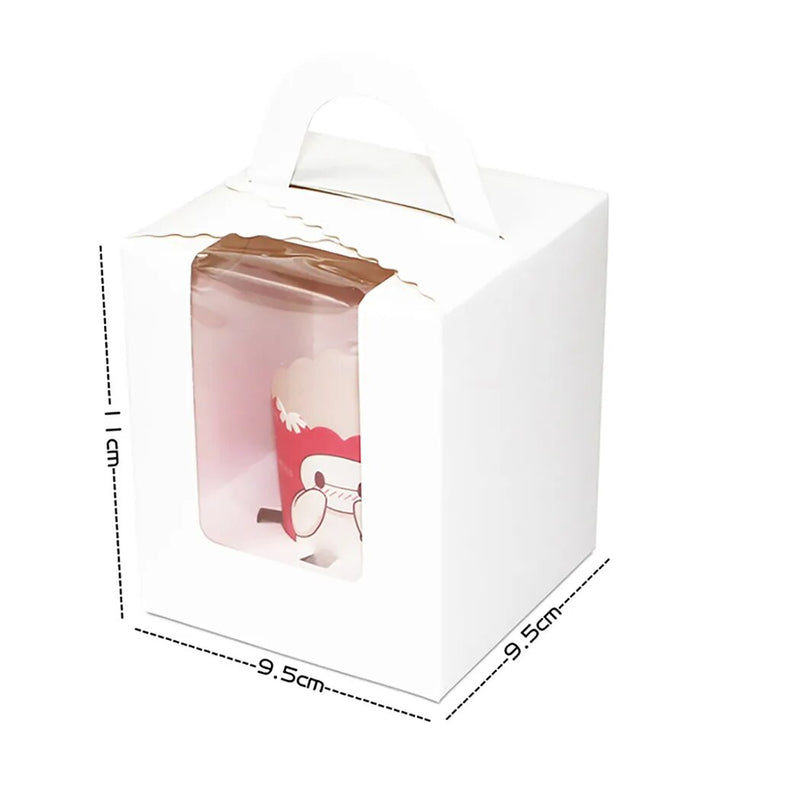 20pcs Cute Mini Biscuit Candy Box Single Muffin Box Portable Window Cupcake Box Mousse Mud Pudding Bottle Packaging Cup Gift
