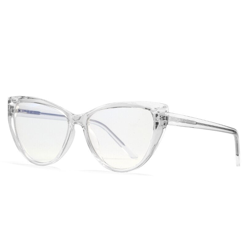 FENCHI TR90 Cat Eye Clear Computer Glasses Anti Blue Light Blocking Glasses Frame Filter Transparent Gaming Goggles Eyewear