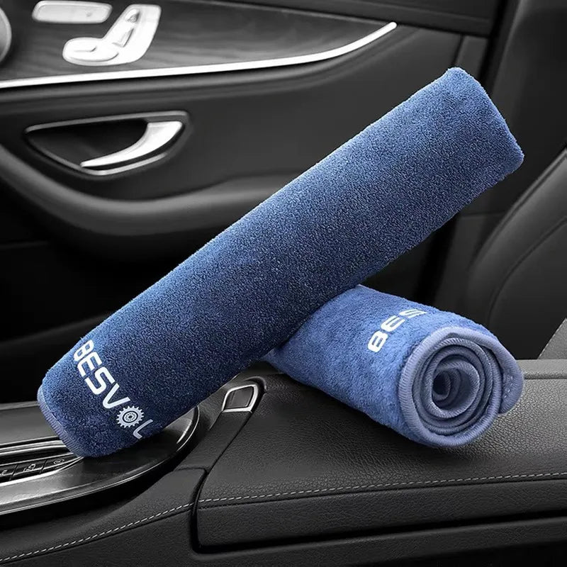 40X40CM 800 GSM High-end Clean double surface Coral Fleece Microfiber Towel   Hemming Car Care Cloth Detailing Car Wash Towel